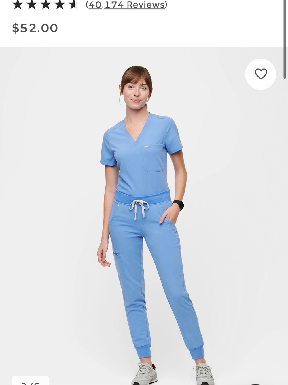 FIGS Zamora Jogger + Catarina Top Scrub Set in Ceil Blue, Size XS